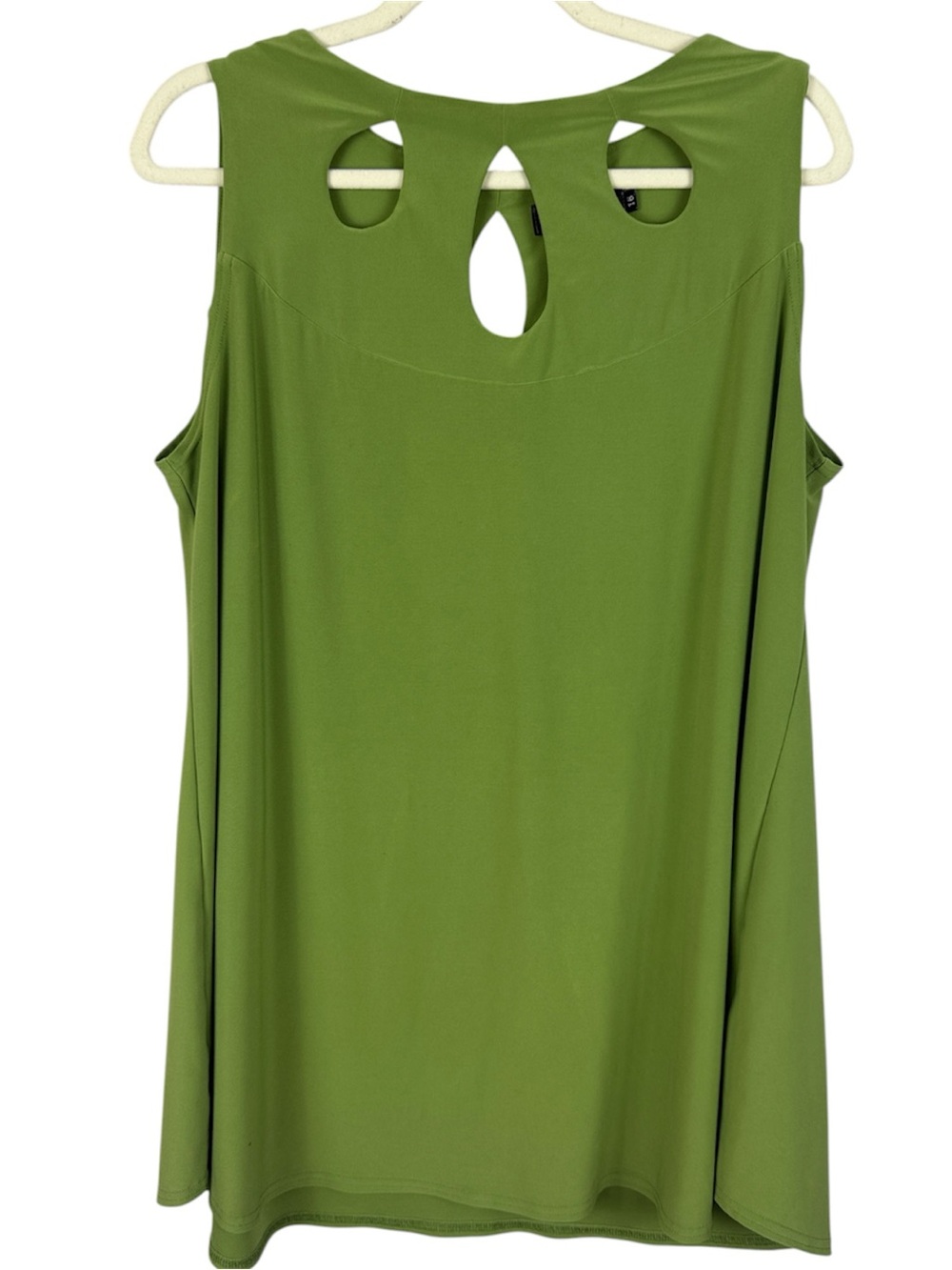 Sympli Made in Canada Lime Green Cutout Neck Sleeveless Tunic Tank Top Size 16